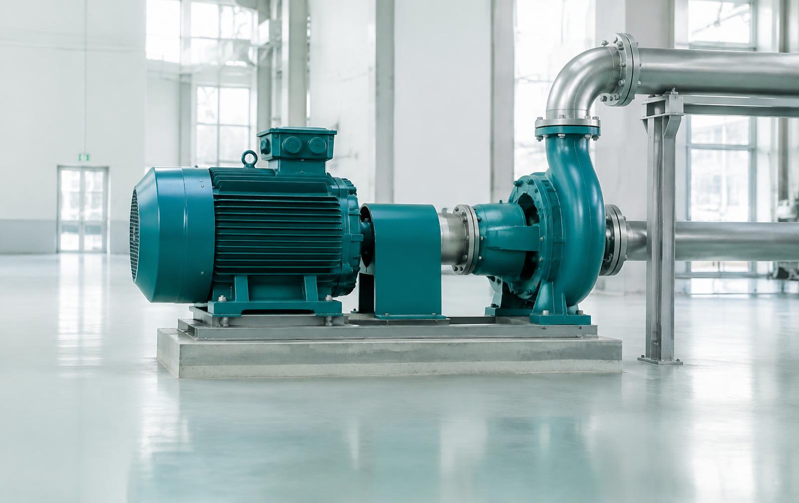 Industrial motor and pump assembly